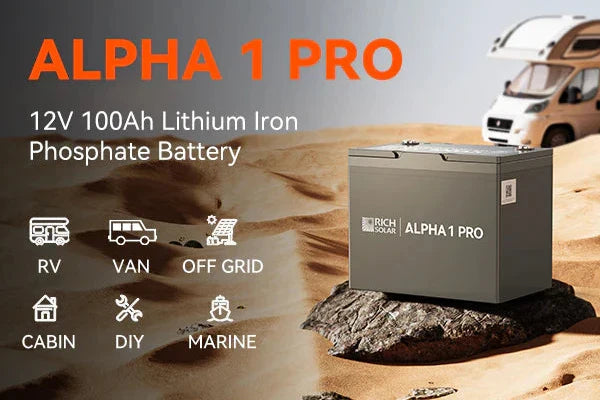 ALPHA 1 PRO 12V 100Ah LiFePO4 Battery for RVs, Vans, Off-Grid | UL Certified