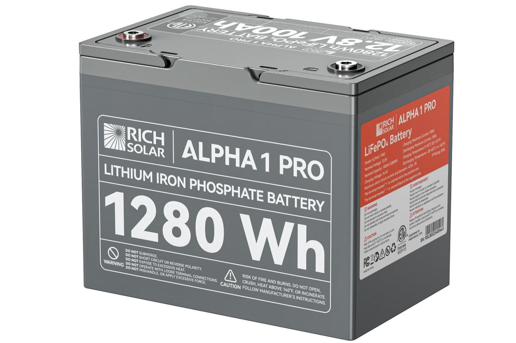 ALPHA 1 PRO 12V 100Ah LiFePO4 Battery for RVs, Vans, Off-Grid | UL Certified