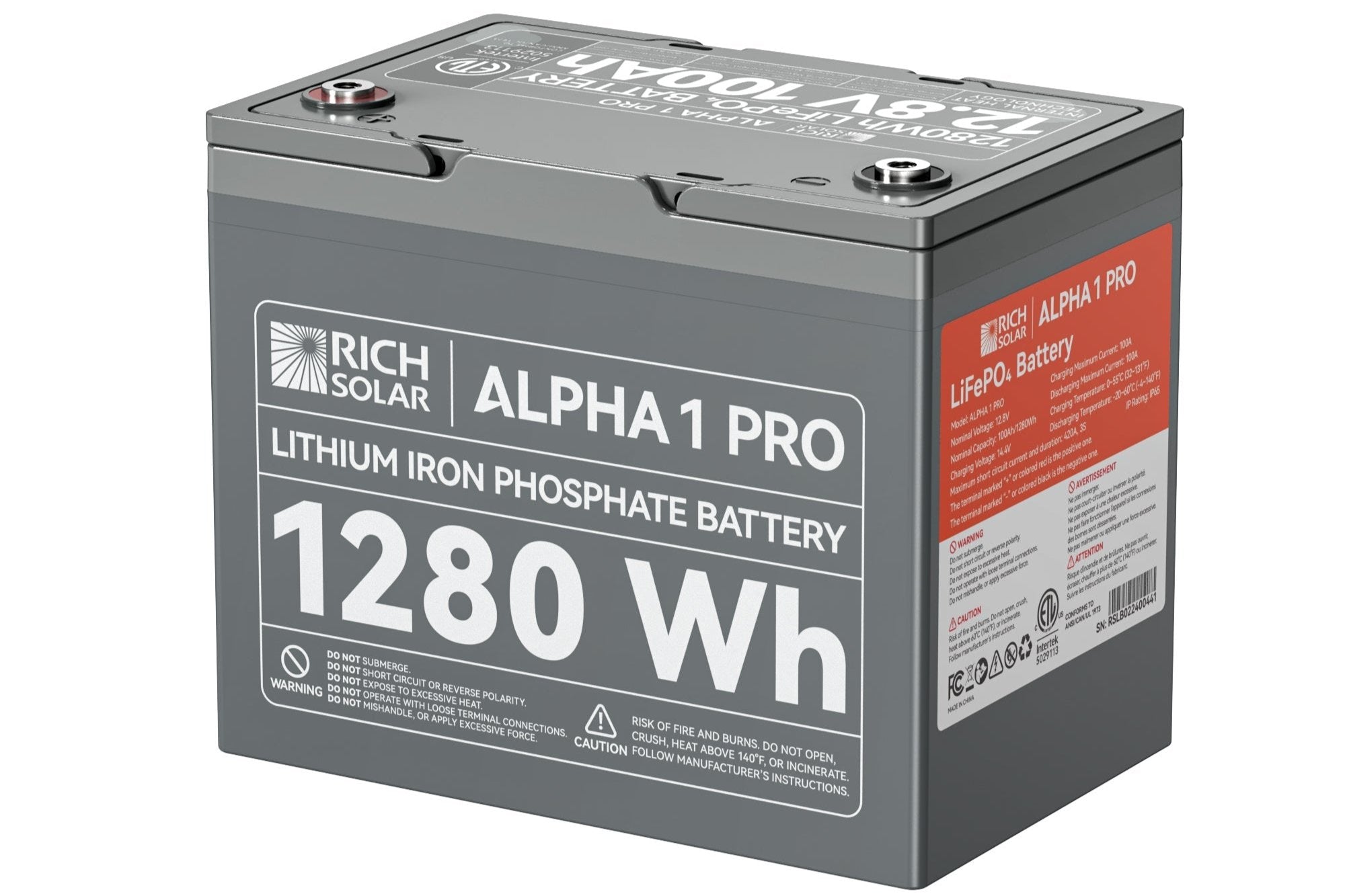 ALPHA 1 PRO 12V 100Ah LiFePO4 Battery for RVs, Vans, Off-Grid | UL Certified