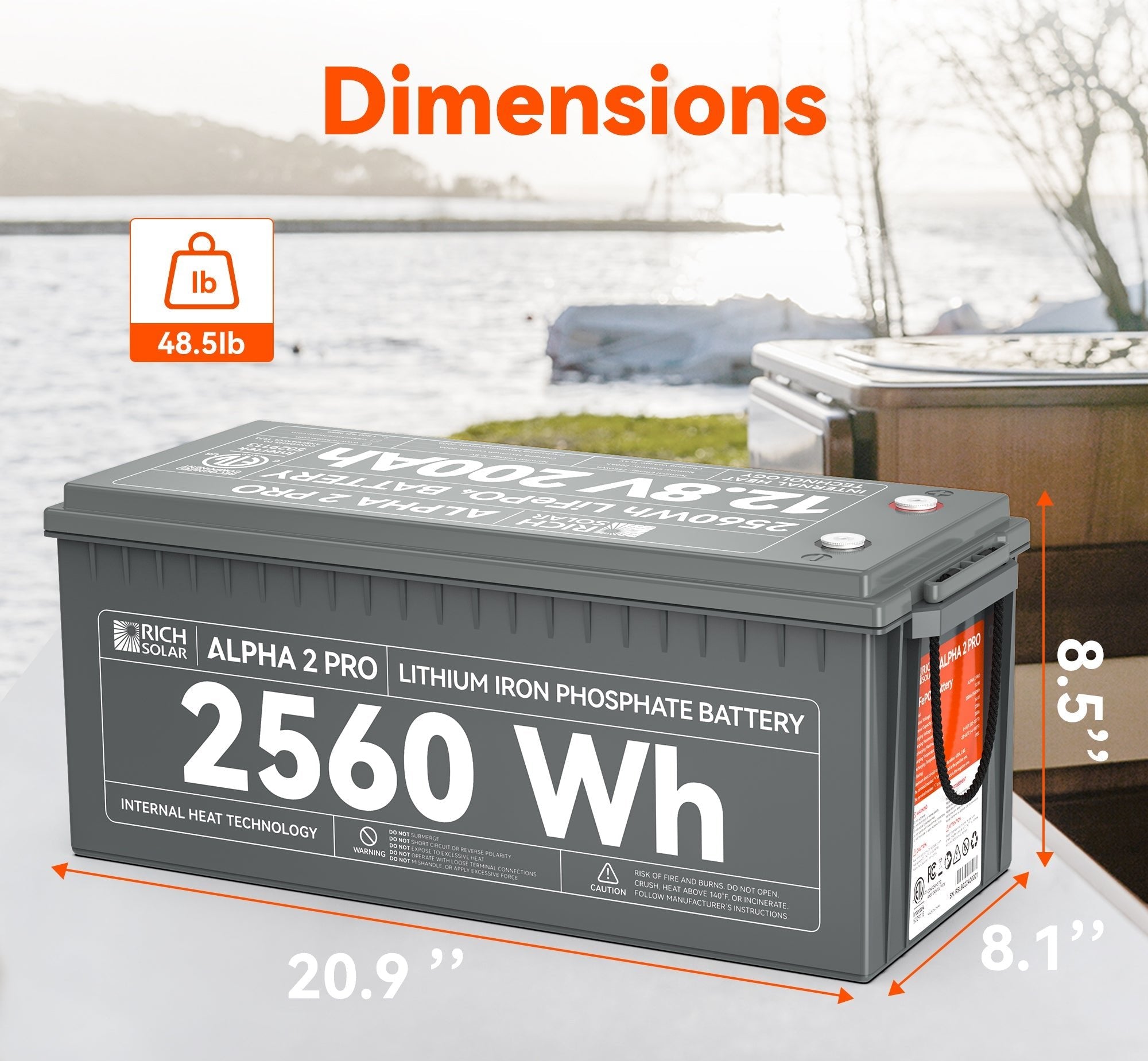 ALPHA 2 PRO 12V 200Ah LiFePO4 Battery for RVs, Vans | UL Certified