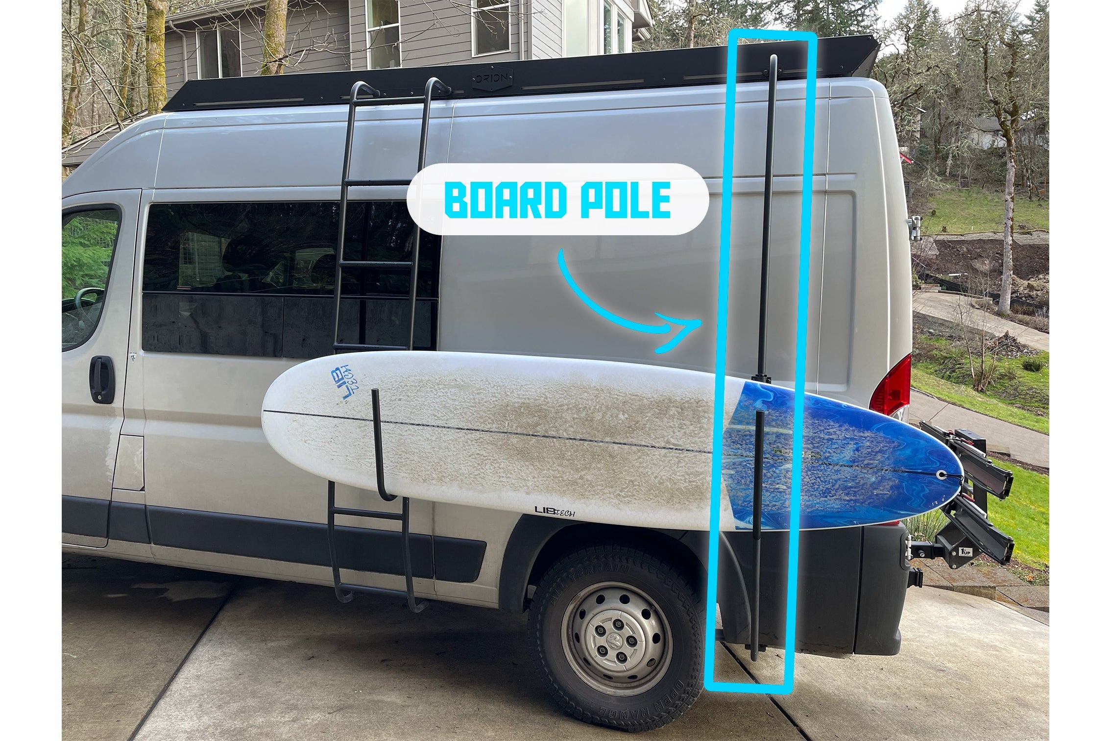 Board Pole + Universal Hooks Bundle